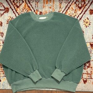 American Threads Oversized Green Sherpa Pullover/Sweater/Sweatshirt